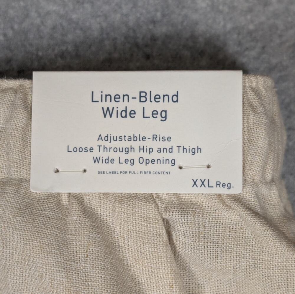 NWT Hollister Tan Linen Blend Wide Leg Elastic Waist Pants XXL - Picture 6 of 14
